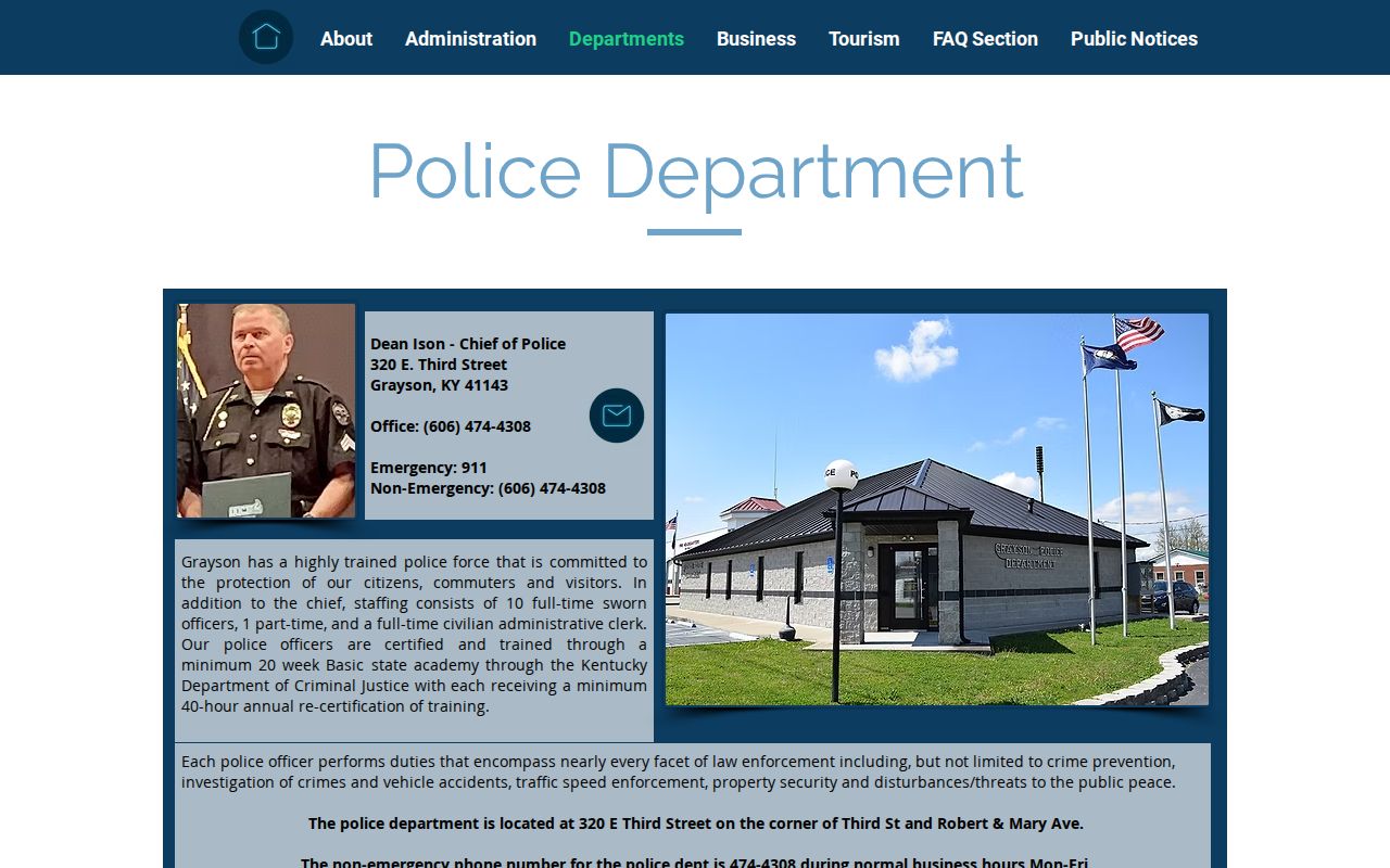 Grayson Police Department source for Carter County arrest records