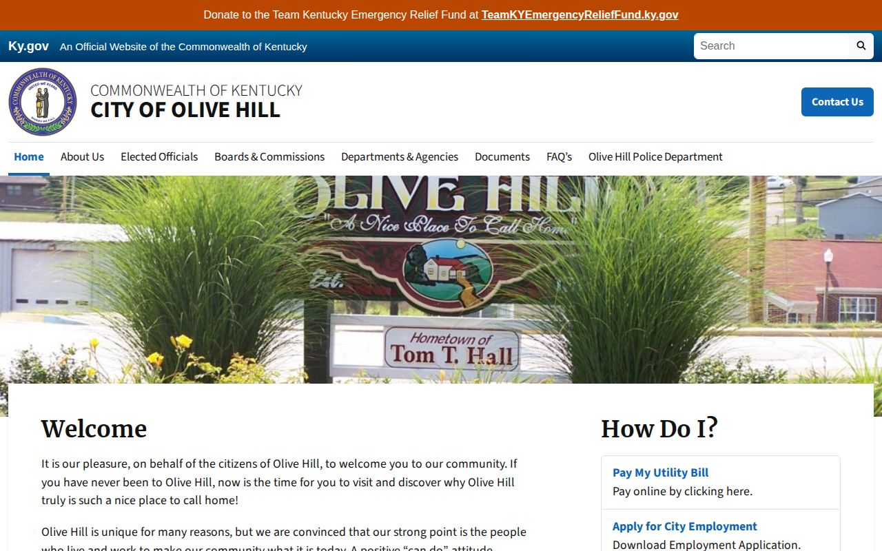 Olive Hill busted mugshot records and official open-record city page